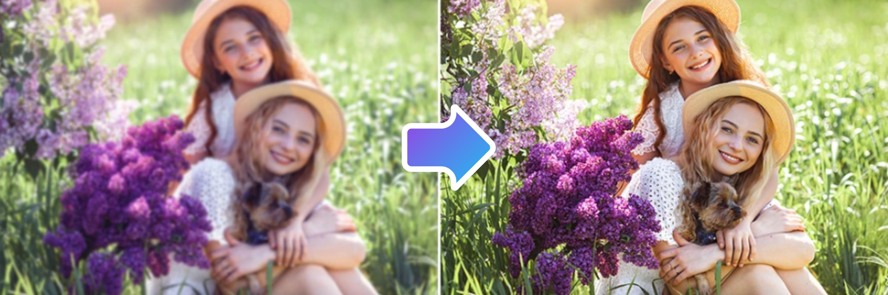 demonstration of using PhotoDirector to enhance photo on phone